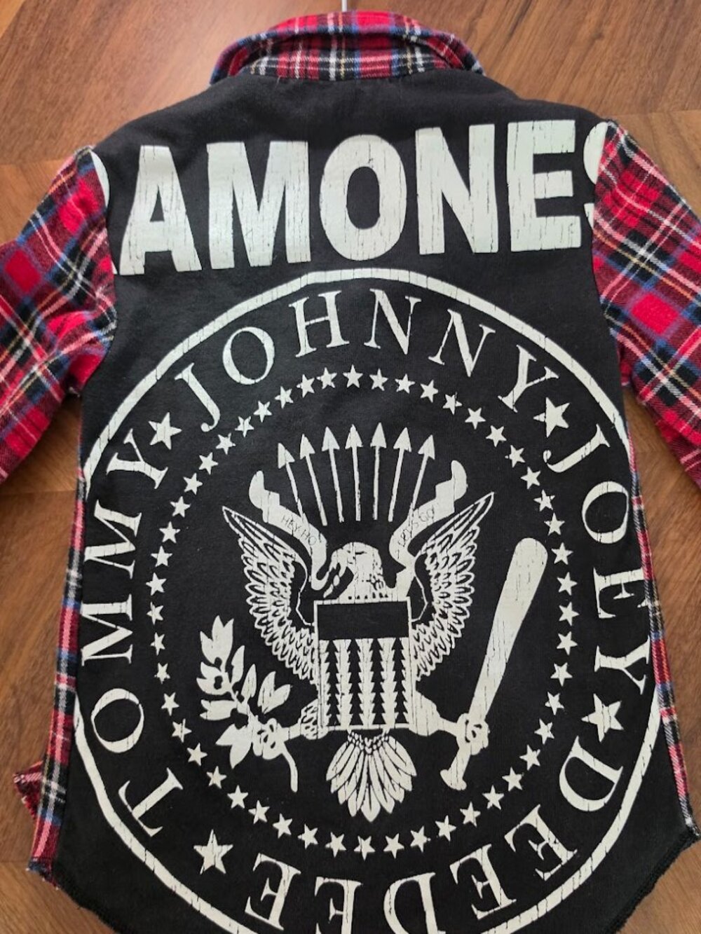 Toddler's Flannel with RAMONES customization 2T